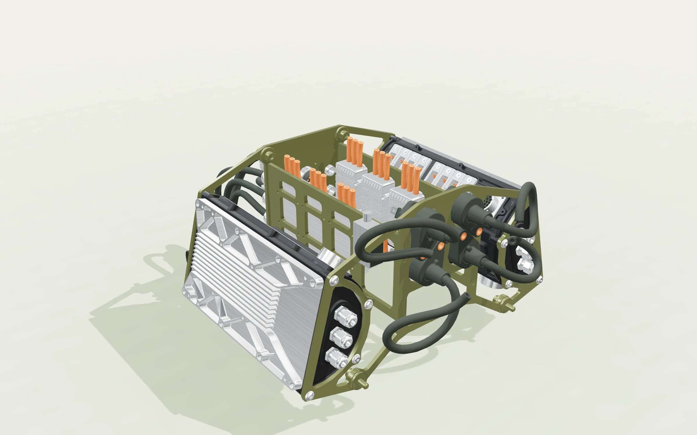 TAMML onboard electronics and ESC assembly with connectors, control units and supporting cage