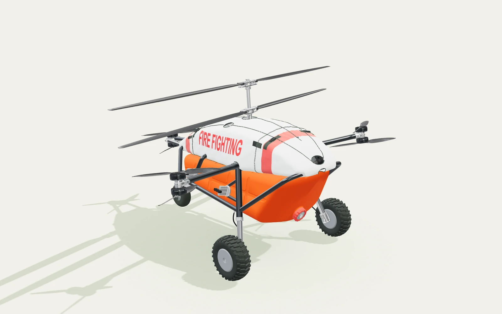 Light-grey TAMML with red FIRE FIGHTING markings and a liquid tank without booms