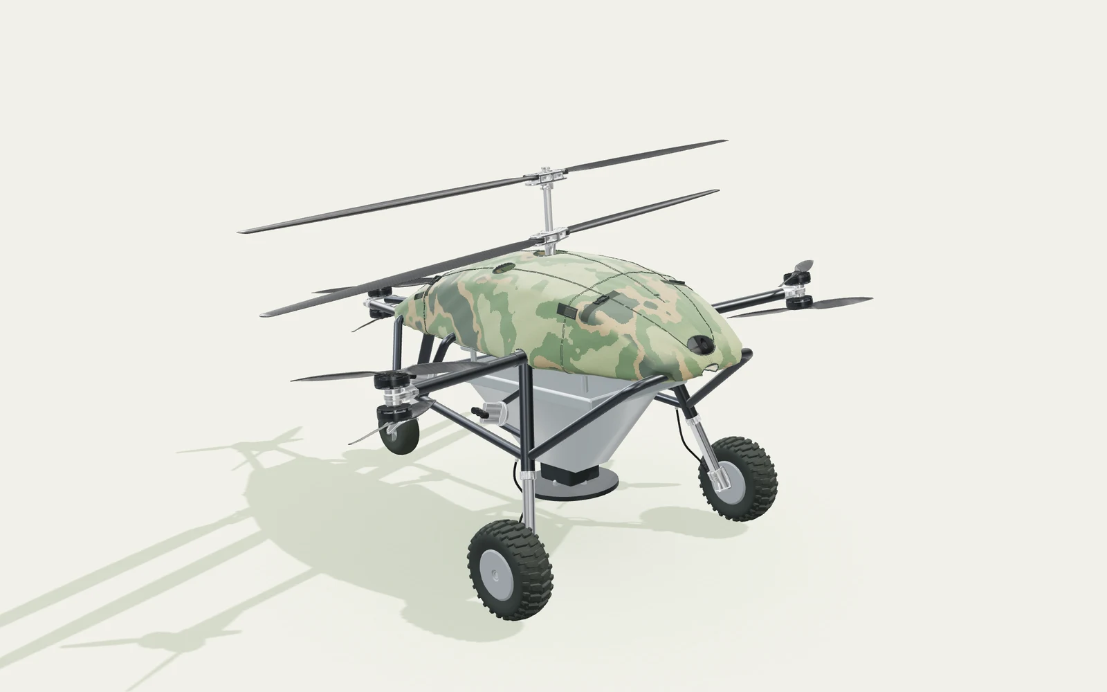 Dry-material hopper and rotary spreader